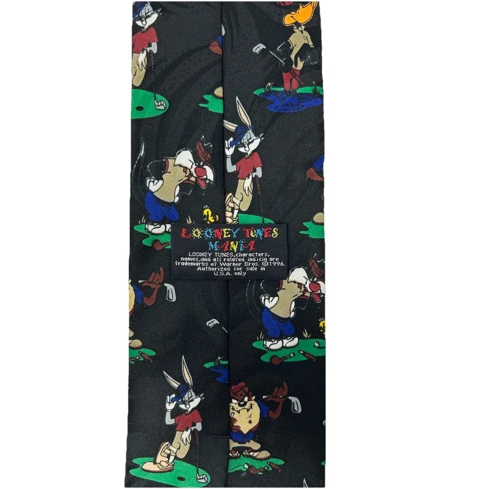 Looney Tunes Mania Tie Golf Theme Bugs Bunny Taz Daffy  57.5